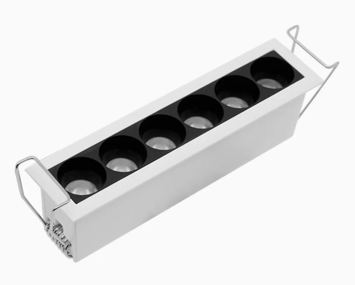 Glory-6X1 recessed spotlight with six cells in a line