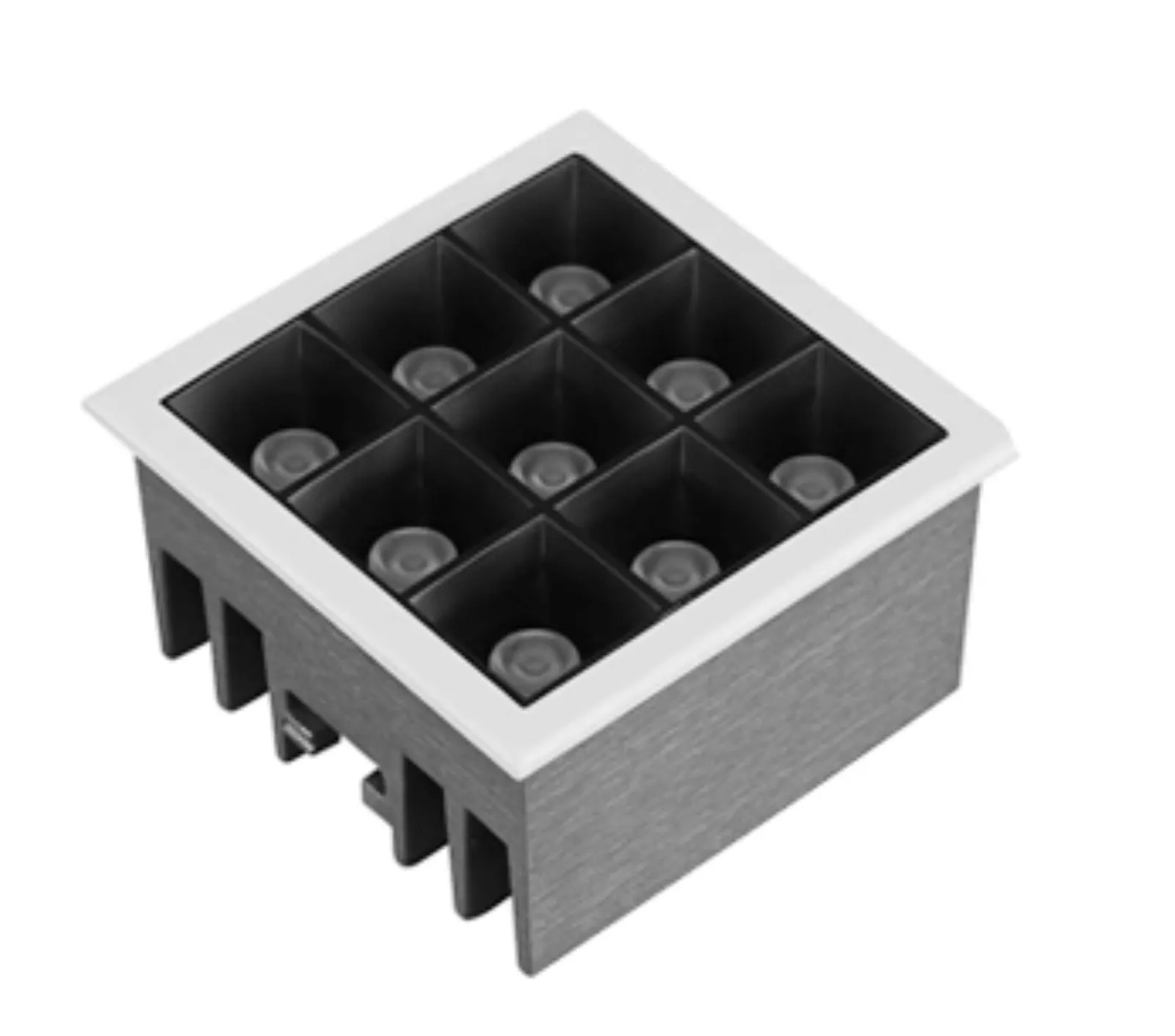Glory-3X3 recessed spotlight with nine cells in a square housing